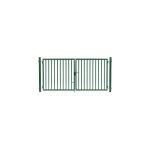 Cloture&jardin - portail barreaud vert jardiplus - largeur 3m - 1, 50 mtre