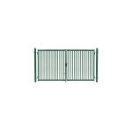 Cloture&jardin - portail barreaud� vert jardiplus - largeur 4m - 1, 20 m�tre