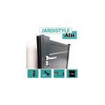 Cloture&jardin - portillon aluminium gris anthracite - plein avec liser� - 1, 80 m�tre