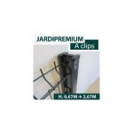 Cloture&jardin - poteau  clips gris anthracite - alu - jardipro - 1, 07 mtre