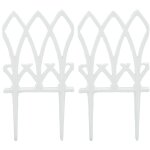 Cl�ture de parterre, en lot de 2, grille jardin, fonte, dimensions hxl : 33, 5 x 17, 5 cm chacune, blanche ...