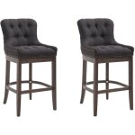 Clp - lot de 2 tabourets de bar lakewood en tissu noir antique