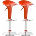 Clp - lot de 2 tabourets de bar saddle orange