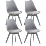 Clp - lot de 4 chaises de salle à manger linares gris / gris plastique Clp - lot de 4 chaises de salle à manger linares gris / gris plastique