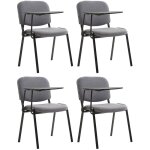 Lot de 4 chaises ken en tissu avec tablette rabattable gris