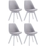 Clp - lot de 4 chaises de salle  manger borneo v2 en tissu gris blanc