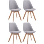 Clp - lot de 4 chaises de salle  manger borneo v2 en tissu gris nature
