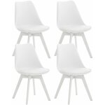 Clp - lot de 4 chaises de salle à manger linares blanc / blanc plastique Clp - lot de 4 chaises de salle à manger linares blanc / blanc plastique