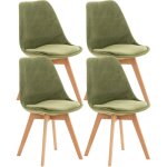 Clp - lot de 4 chaises de salle � manger linares vert clair velours