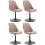 Clp - lot de 4 chaises de salle  manger maverick tissu avec pied trompette taupe noir
