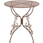 Clp - table de jardin ronde amanda marron antique
