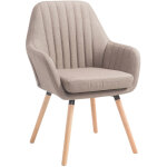 Clp - chaise de salle � manger florian en tissu avec pi�tement en bois taupe nature