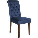 Clp - chaise élégante avec dossier haut avec boutons de velours différentes couleurs colore : bleu Clp - chaise élégante avec dossier haut avec boutons de velours différentes couleurs colore : bleu