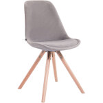Clp - chaise de salle  manger toulouse en velours avec pieds ronds gris nature