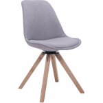Clp - chaise de salle � manger troyes pivotante en tissu pi�tement carr� gris nature