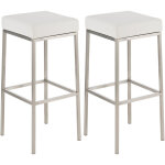Clp - ensemble de 2 tabourets de bar montr�al � edelstahl - comme, blanc