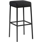 Clp - tabouret de 85 cm avec repose - pieds et cadre noir + si�ge de tissu diff�rentes couleurs colore ...