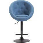 Clp - tabouret avec cadre noir et session arrondie en tissu matelass diffrentes couleurs colore : bleu ...
