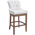 Clp - tabouret de bar lakewood antique - clair cuir vritable blanc