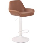 Tabouret avec pied de trompette blanche et sige rembourr dans diffrentes couleurs colore : brun clair ...