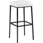 Clp - tabouret de style classique 85 cm cadre noir carr� assis comme diff�rentes couleurs colore : blanc ...