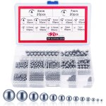 Coavas - billes de pr�cision en acier inoxydable, 620 pi�ces boules de roulement � billes, roulement ...