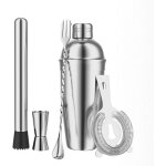 Cocktail, 5 unit�s, 70 cl, shaker, doseur, passoire, pilon, acier inoxydable
