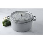 Cocotte en fonte maille avec couvercle, tous feux dont induction, 5  7 personnes, ronde, 28 cm, 6, ...
