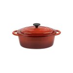 Cocotte en fonte ovale avec couvercle cop normandie cm 33 poign�e
