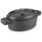 Cocotte noire ovale alu fondu 31x25 - lacor