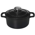 Cocotte ronde en fonte �maill�e 10cm noir sublime chasseur puc471001
