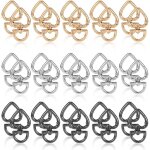 Coeur forme fermoir pivotant crochet, 30pcs m�tal mousqueton porte - cl�s clip pour accrocher la cl� ...