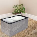 Coffre banc pliable gris motif blanc