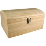 Coffre en bois couvercle bomb� b 30 x 20 x 15 cm