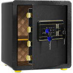 Coffre - fort �lectronique 36 x 31 x 41 cm 46 l s�curit� avanc�e installation murale en acier noir