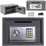 Coffre - fort ignifuge et �tanche, armoire de s�curit� en acier � double s�curit� de 16 litres, coffre ...