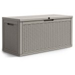 Coffre de jardin impermeable 340l bo�te de rangement ext�rieur balcon terrasse plastique polypropyl�ne ...