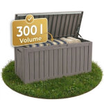 Coffre de jardin r�sistant aux intemp�ries pour terrasse - marron 300 l
