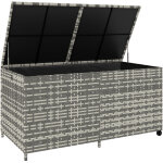 Coffre de jardin - outsunny - 2 roues - doublure imperm�able, tige pneumatique s�curis�e - r�sine tress�e ...