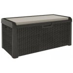 Toolmax - coffre de jardin en résine 560 litres gris anthracite cousin inclus effet rotin l147xp72xh65 ... Toolmax - coffre de jardin en résine 560 litres gris anthracite cousin inclus effet rotin l147xp72xh65 ...