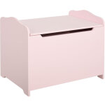 Coffre malle de rangement coffre � jouets dim. 60l x 40l x 48h cm v�rin pneumatique mdf rose