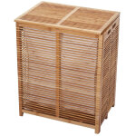 Coffre / panier � linge hwc - b18, bambou 61x50x35cm