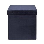The home deco factory - pouf pliable & coffre 'r�tro' 38cm bleu nuit