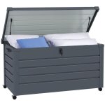 Coffre de rangement ext�rieur 311l, avec v�rin � gaz, roulettes et poign�e, en acier galvanis�, 120x62x66 ...