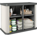 Coffre de rangement ext�rieur - outsunny - 2 niveaux avec portes coulissantes r�sistant aux uv - pp - ...