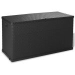 Coffre de rangement ext�rieur en polypropyl�ne gris effet rotin ? praticit� et �l�gance