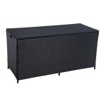 Coffre de rangement extérieur en polyrotin 114 x 54 x 64 cm noir Coffre de rangement extérieur en polyrotin 114 x 54 x 64 cm noir