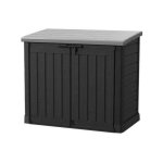 Keter - coffre de rangement ext�rieur en r�sine 1200 litres noir et gris - range poubelles ou v�lo