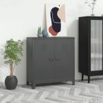 Coffre de rangement industriel anthracite 90x40x100 cm acier