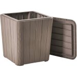 Coffre de rangement de jardin en polypropyl�ne 40 x 42 cm meuble d'ext�rieur taupe sarandi